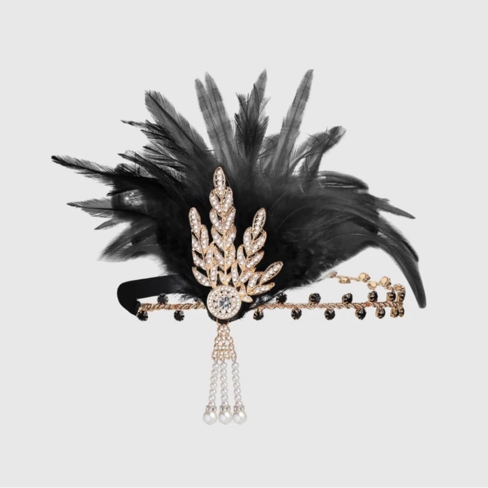 Babeyond Retro Feather Gatsby Headband